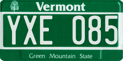 VT license plate YXE085