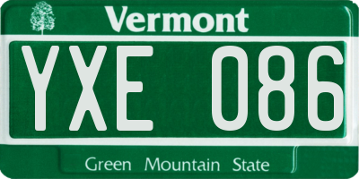 VT license plate YXE086