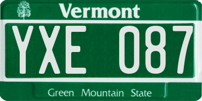 VT license plate YXE087