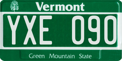 VT license plate YXE090
