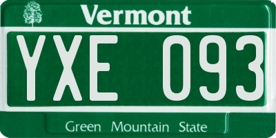 VT license plate YXE093
