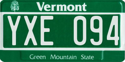 VT license plate YXE094