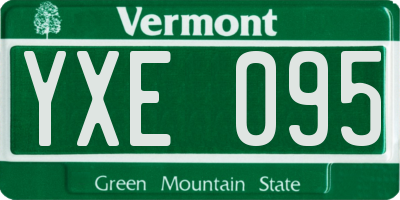 VT license plate YXE095