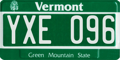 VT license plate YXE096