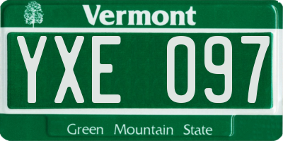 VT license plate YXE097