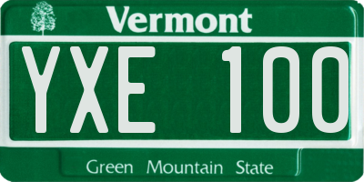 VT license plate YXE100