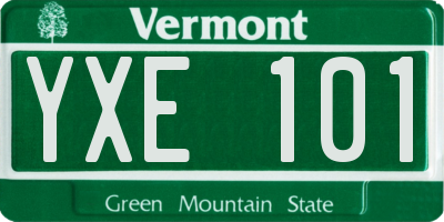 VT license plate YXE101