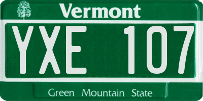 VT license plate YXE107