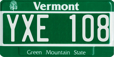 VT license plate YXE108
