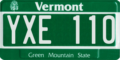 VT license plate YXE110