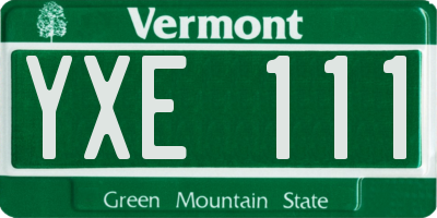 VT license plate YXE111