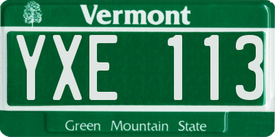 VT license plate YXE113