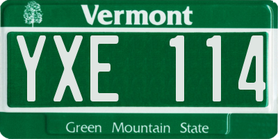 VT license plate YXE114