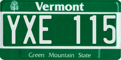 VT license plate YXE115