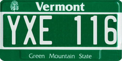 VT license plate YXE116