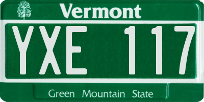 VT license plate YXE117