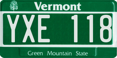 VT license plate YXE118