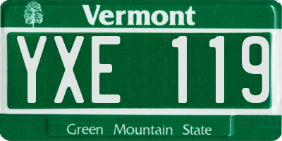 VT license plate YXE119
