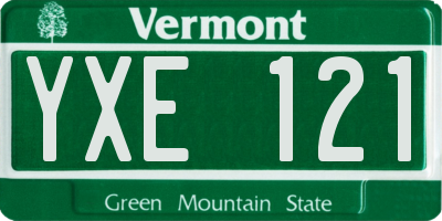 VT license plate YXE121