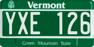 VT license plate YXE126