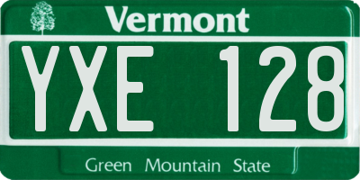 VT license plate YXE128