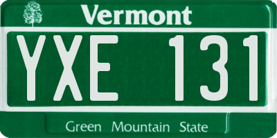VT license plate YXE131