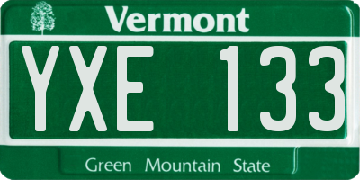 VT license plate YXE133