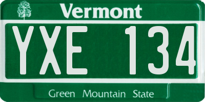 VT license plate YXE134