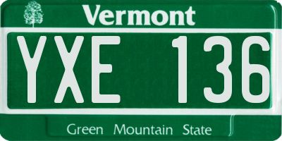 VT license plate YXE136