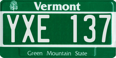 VT license plate YXE137