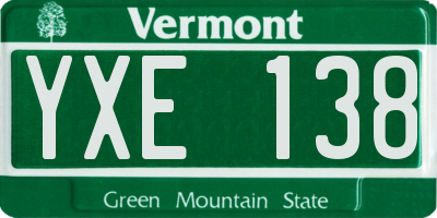 VT license plate YXE138