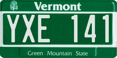 VT license plate YXE141