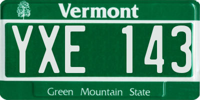 VT license plate YXE143