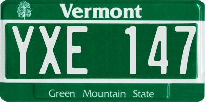 VT license plate YXE147
