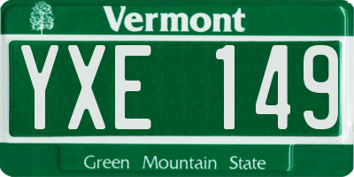 VT license plate YXE149