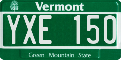 VT license plate YXE150