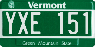 VT license plate YXE151