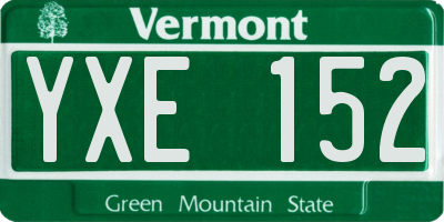 VT license plate YXE152