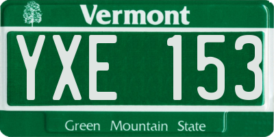 VT license plate YXE153