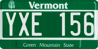 VT license plate YXE156