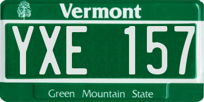 VT license plate YXE157