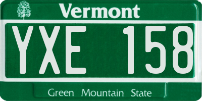 VT license plate YXE158