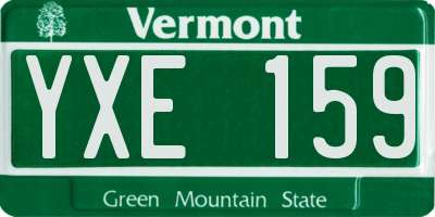 VT license plate YXE159