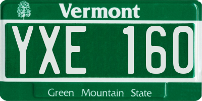 VT license plate YXE160
