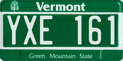 VT license plate YXE161