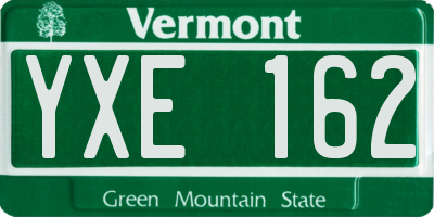 VT license plate YXE162