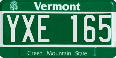VT license plate YXE165