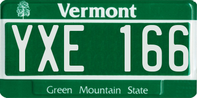 VT license plate YXE166