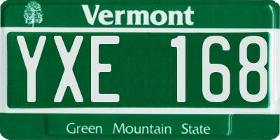 VT license plate YXE168