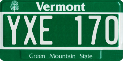 VT license plate YXE170